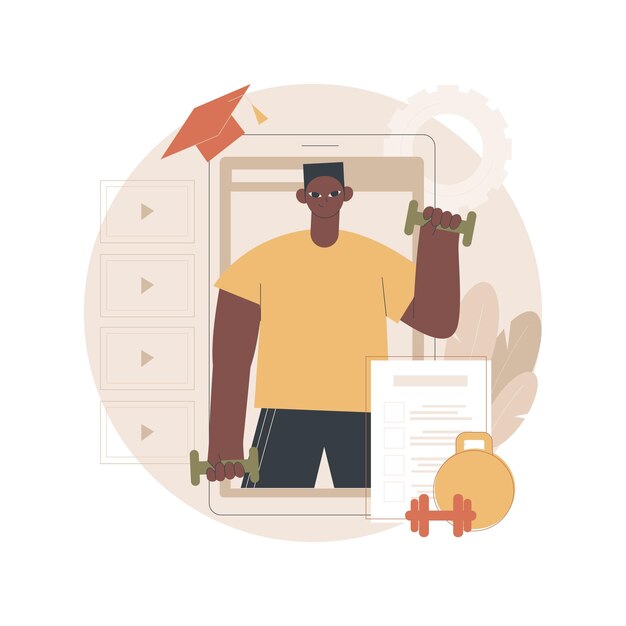 Ilustración de entrenador en línea