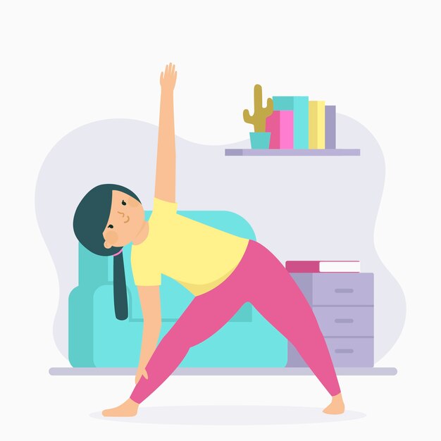 Ilustración de entrenamiento en casa