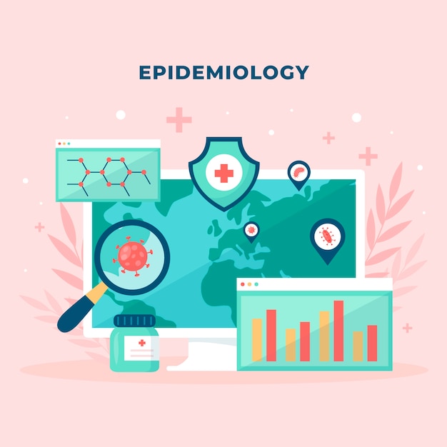 Ilustración de epidemiología dibujada a mano