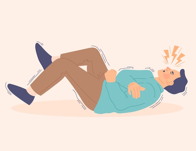Ilustración de epilepsia de diseño plano dibujado a mano