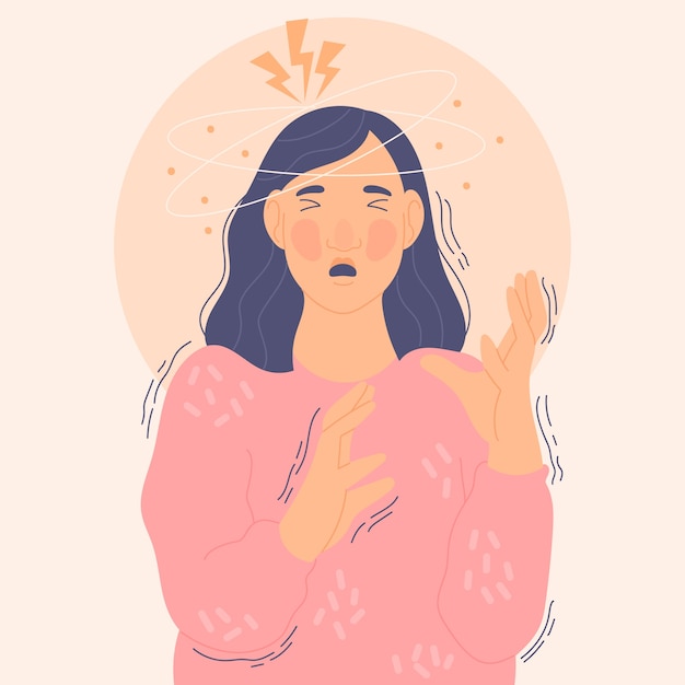 Ilustración de epilepsia de diseño plano dibujado a mano