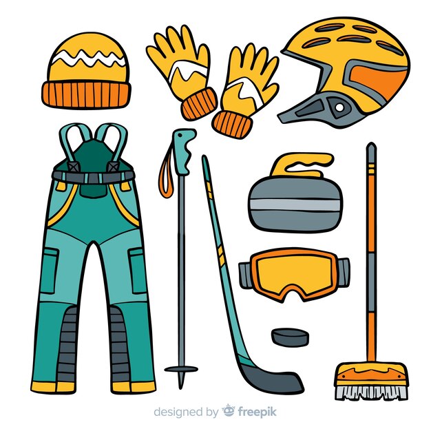 Ilustración equipación curling