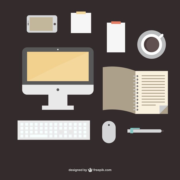Ilustración equipamiento de oficina