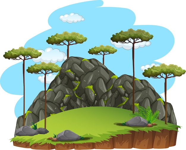 Ilustración de escena de naturaleza al aire libre