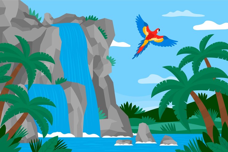 Vector gratuito ilustración de escenas de la naturaleza dibujada a mano