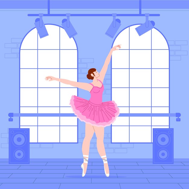 Ilustración de escuela de baile de diseño plano