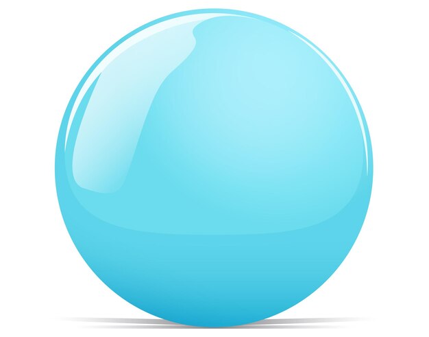 Ilustración de la esfera azul brillante