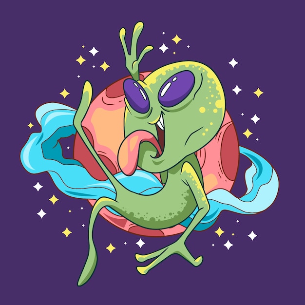 Ilustración de espacio de estilo loco