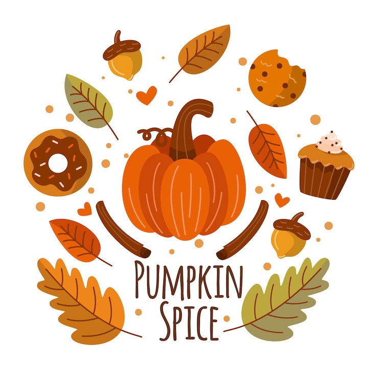 Vector gratuito ilustración de especias de calabaza dibujada