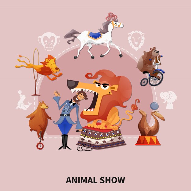 Ilustración de espectáculo de animales