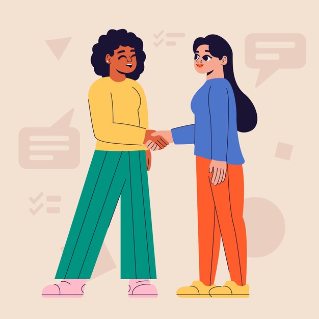 Ilustración de espíritu comunitario dibujado a mano