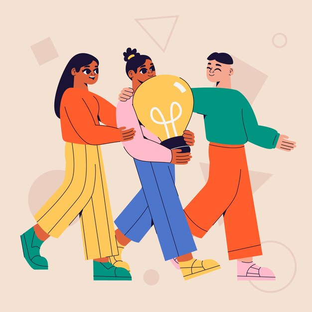 Ilustración de espíritu comunitario dibujado a mano