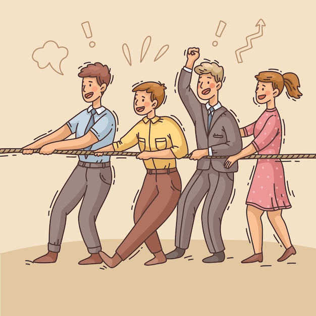 Ilustración de espíritu comunitario dibujado a mano