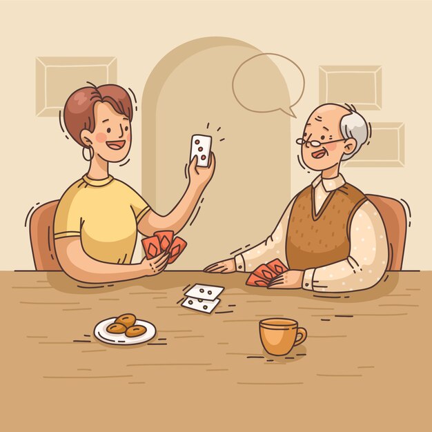 Ilustración de espíritu comunitario dibujado a mano