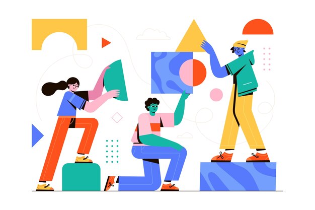 Ilustración de espíritu comunitario dibujado a mano