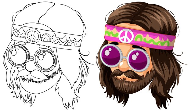 Ilustración del espíritu hippie