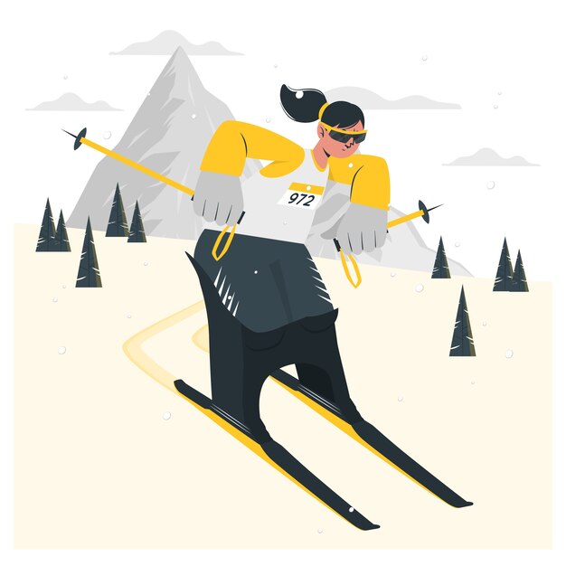 Vector gratuito ilustración de esquí nórdico para