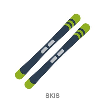 Ilustración de esquís sobre fondo transparente