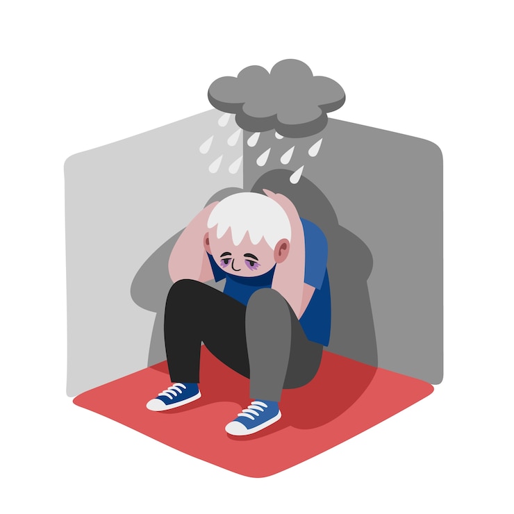Vector gratuito ilustración de esquizofrenia de diseño plano dibujado a mano