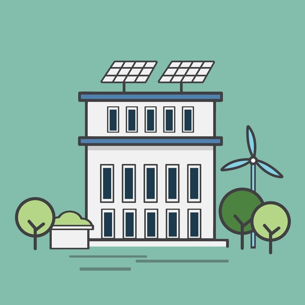 Ilustración de una estación de energía