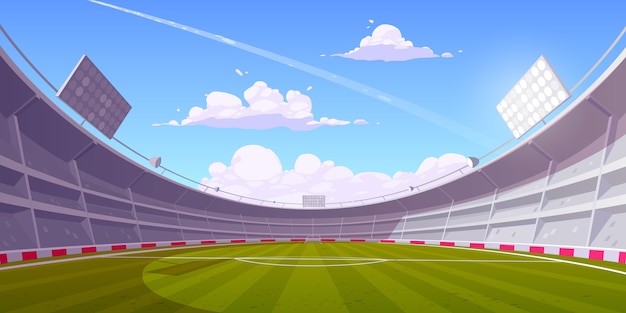 Ilustración de estadio de fútbol de fútbol realista