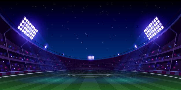 Ilustración de estadio de fútbol de fútbol realista