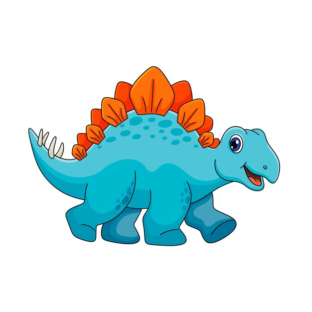 Ilustración de estegosaurio de dibujos animados dibujados a mano