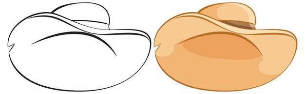 Ilustración estilizada del sombrero de vaquero
