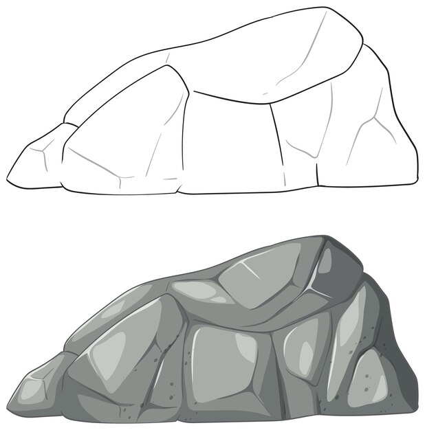 Ilustración estilizada del vector de roca