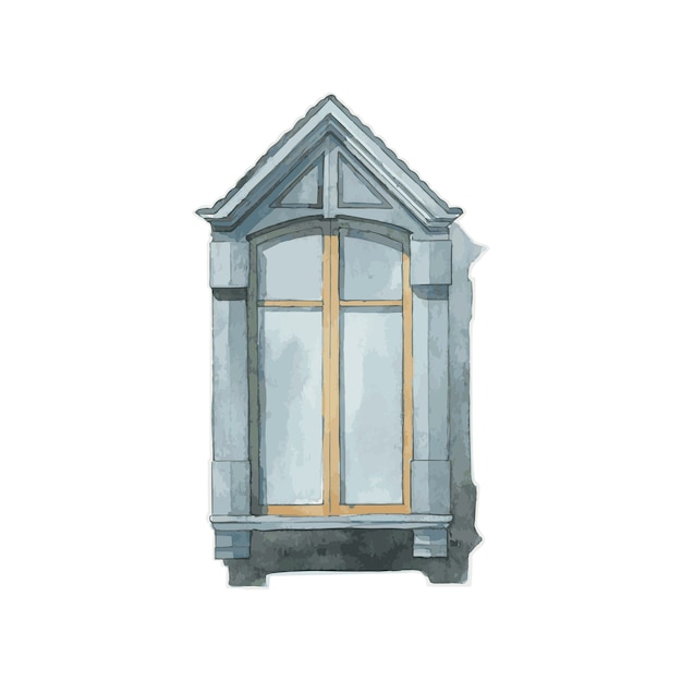 Ilustración del estilo de color de agua de ventana