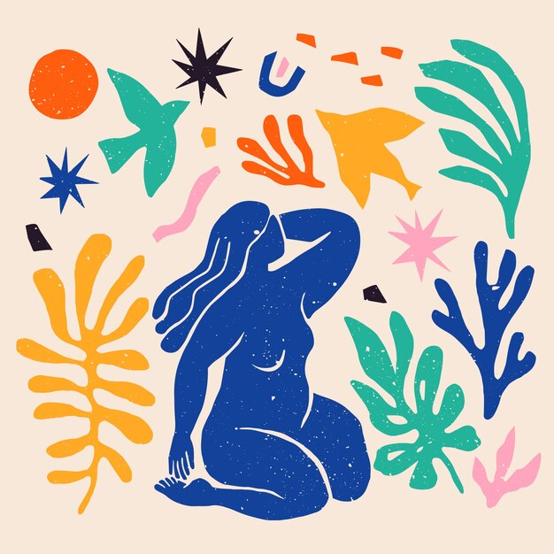 Ilustración de estilo matisse de diseño plano