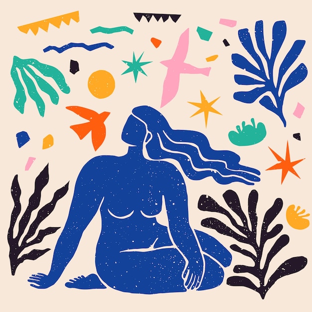 Ilustración de estilo matisse de diseño plano