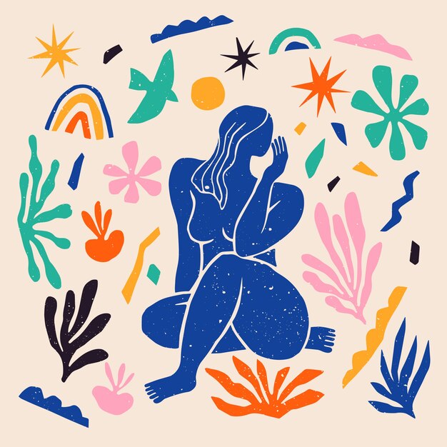 Ilustración de estilo matisse de diseño plano