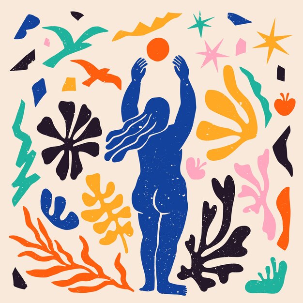 Ilustración de estilo matisse de diseño plano
