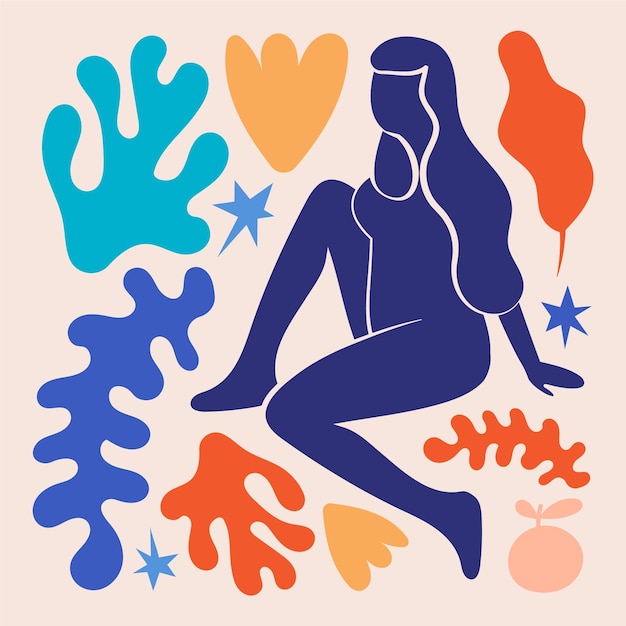 Ilustración de estilo matisse de diseño plano