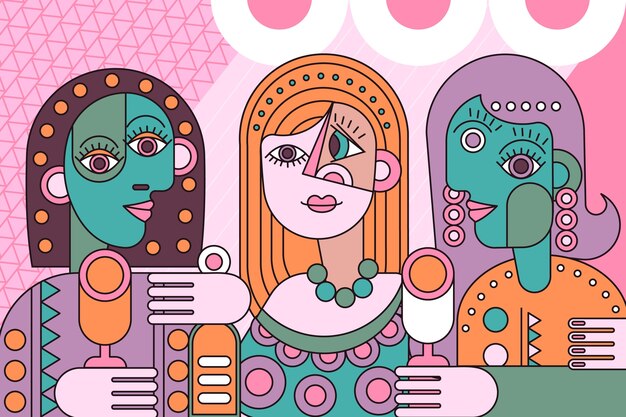 Ilustración de estilo picasso dibujada a mano