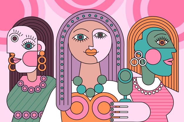 Ilustración de estilo picasso dibujada a mano