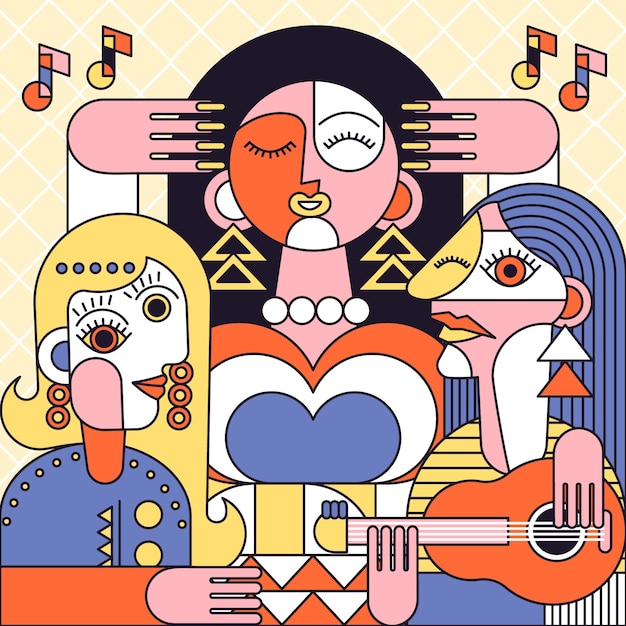 Vector gratuito ilustración de estilo picasso dibujada a mano