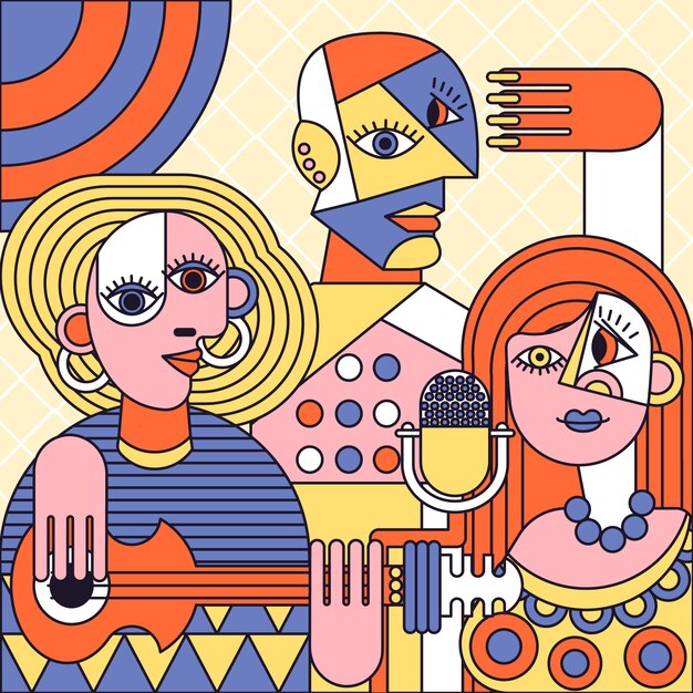 Ilustración de estilo picasso dibujada a mano
