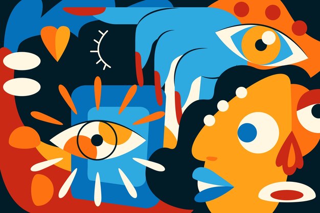 Ilustración de estilo picasso dibujada a mano