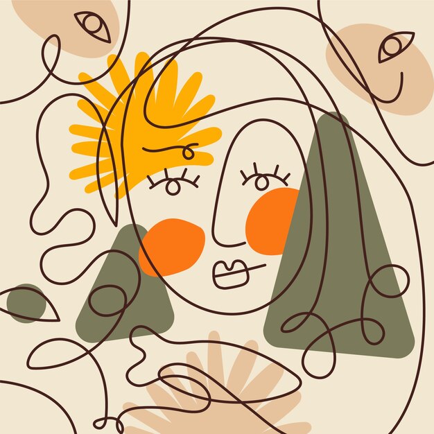 Ilustración de estilo picasso de diseño plano
