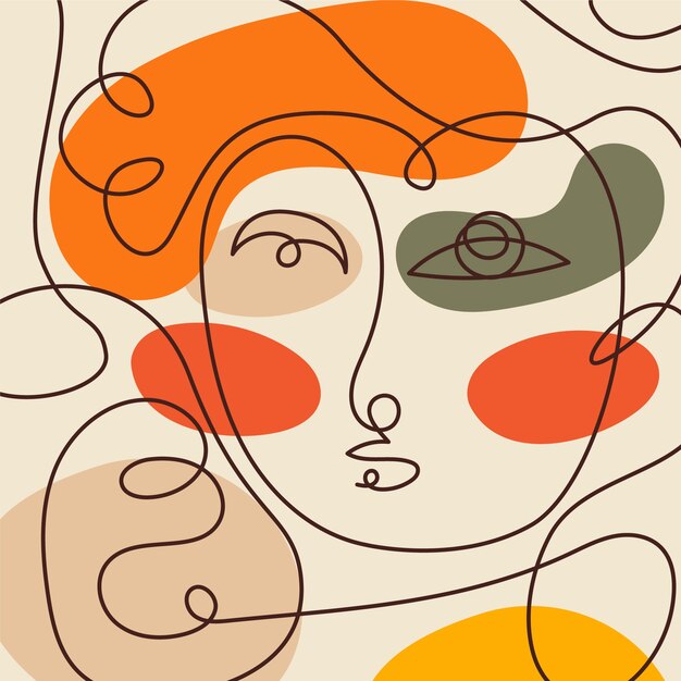 Ilustración de estilo picasso de diseño plano