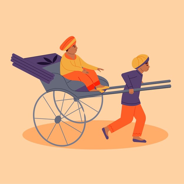 Ilustración de estilo de vida indio dibujado a mano