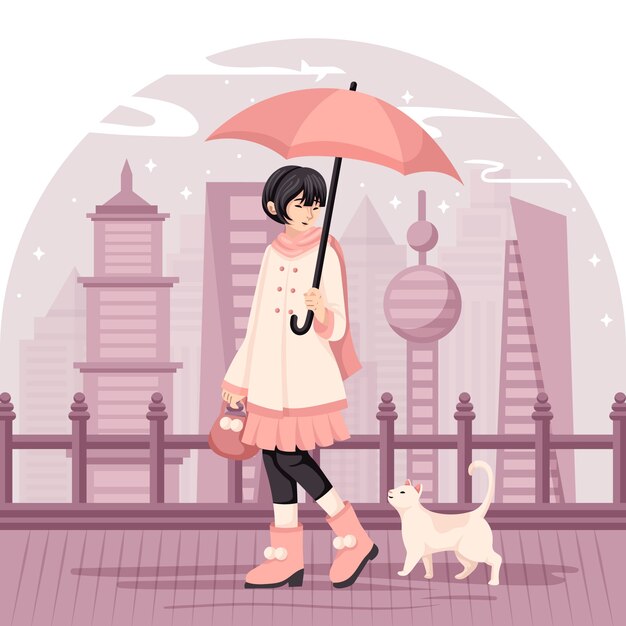 Ilustración de estilo de vida urbano de diseño plano