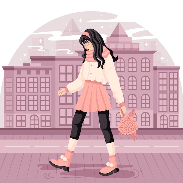 Ilustración de estilo de vida urbano de diseño plano