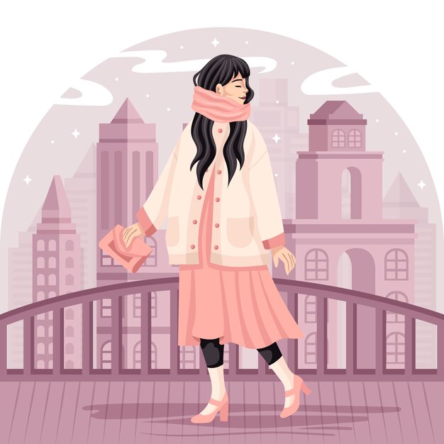 Ilustración de estilo de vida urbano de diseño plano