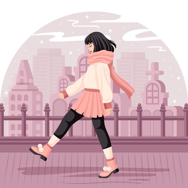 Ilustración de estilo de vida urbano de diseño plano