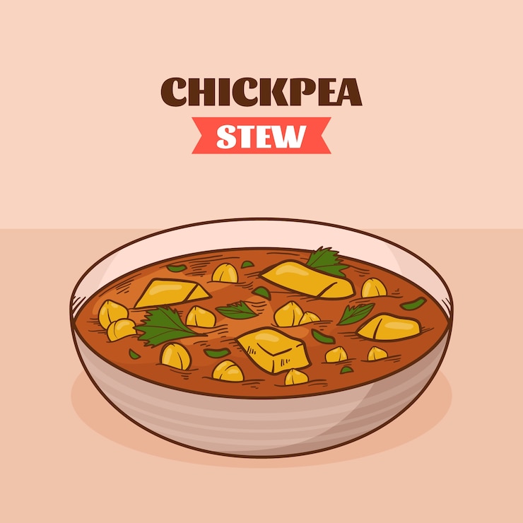 Vector gratuito ilustración de estofado de garbanzos