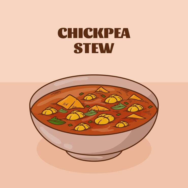 Vector gratuito ilustración de estofado de garbanzos