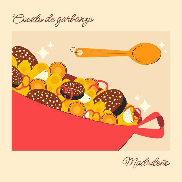 Ilustración de estofado de garbanzos